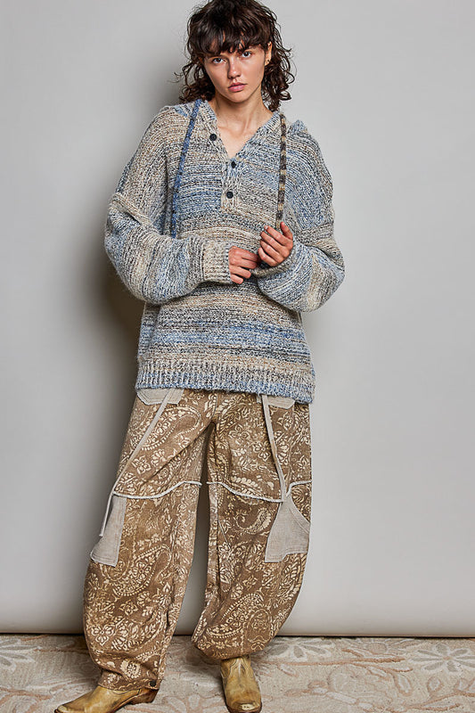 POL Oversized Hooded Knit Sweater