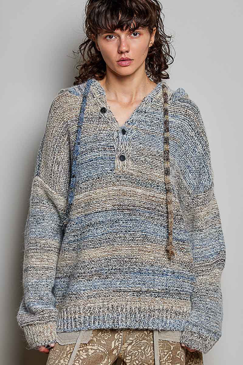 POL Oversized Hooded Knit Sweater