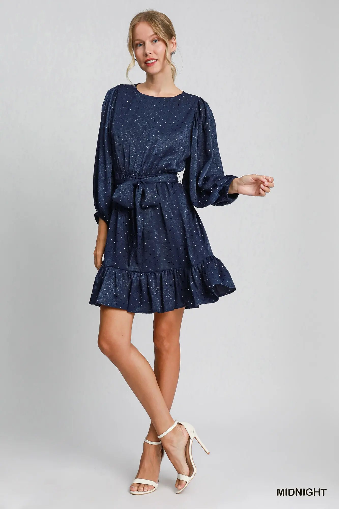 K9120 Rhinestone Satin Dress