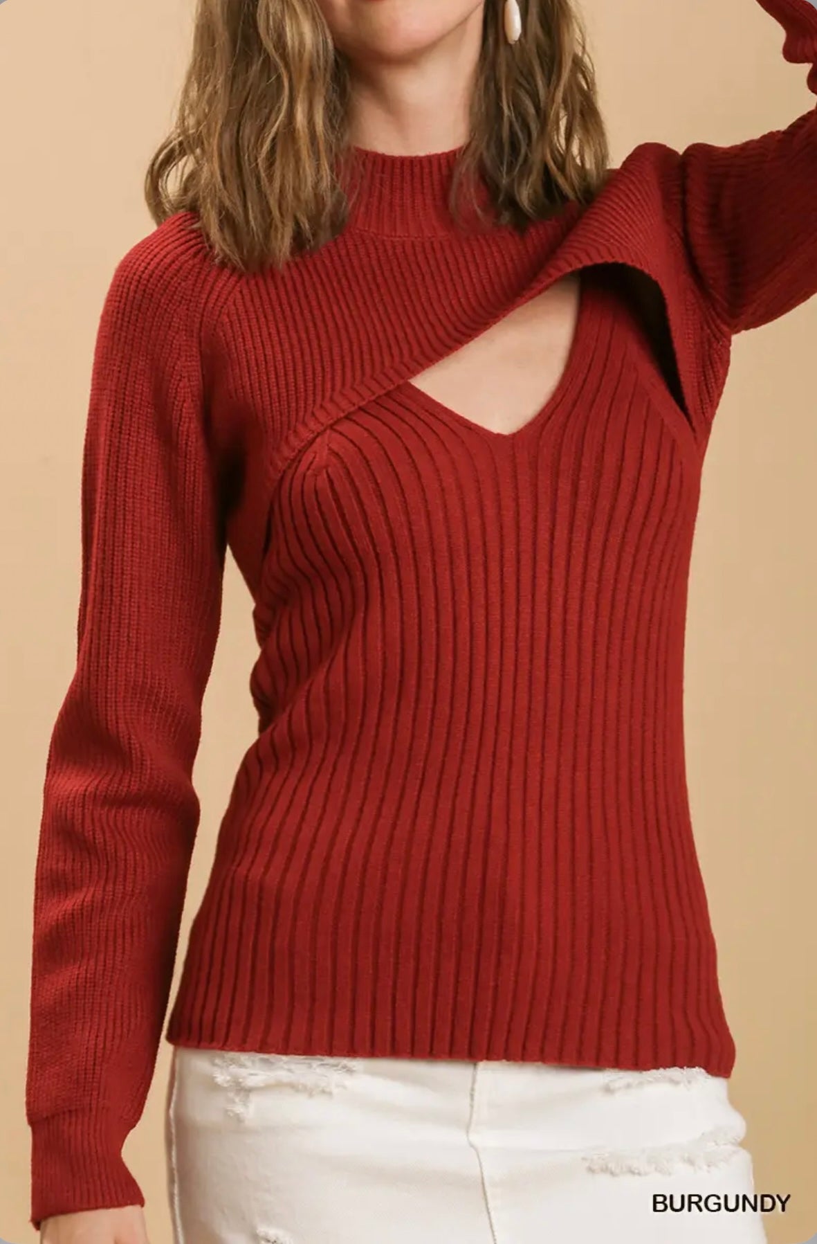 A0342 Knit V-Neck Tank Top with Cropped Pullover Sweater