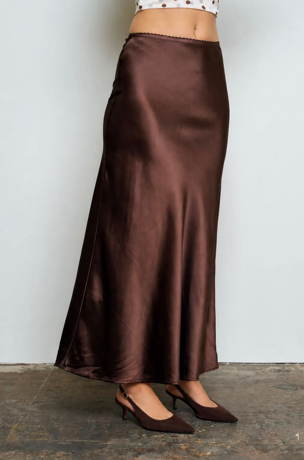 TW1491 SATIN SLIP MIDI SKIRT