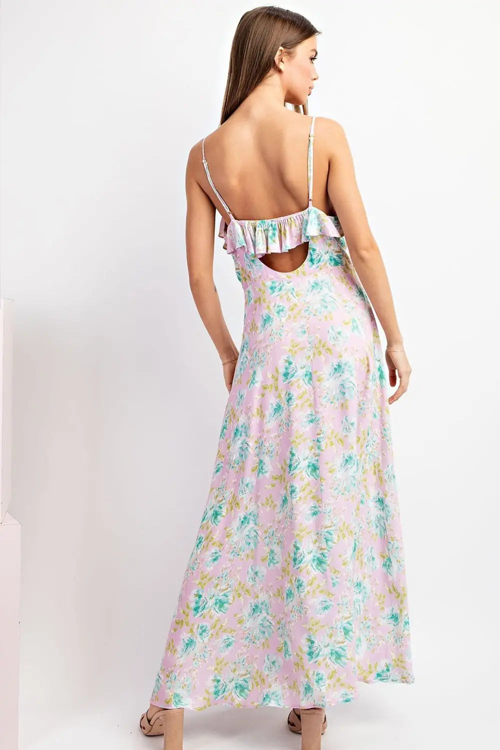 K9897 Floral Print Maxi Dress