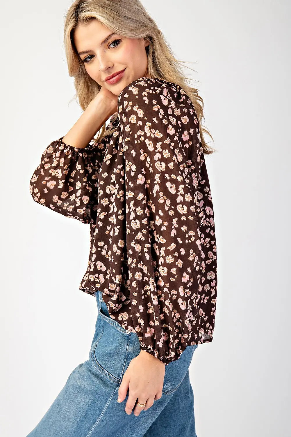 TK11229 Leopard Print Blouse