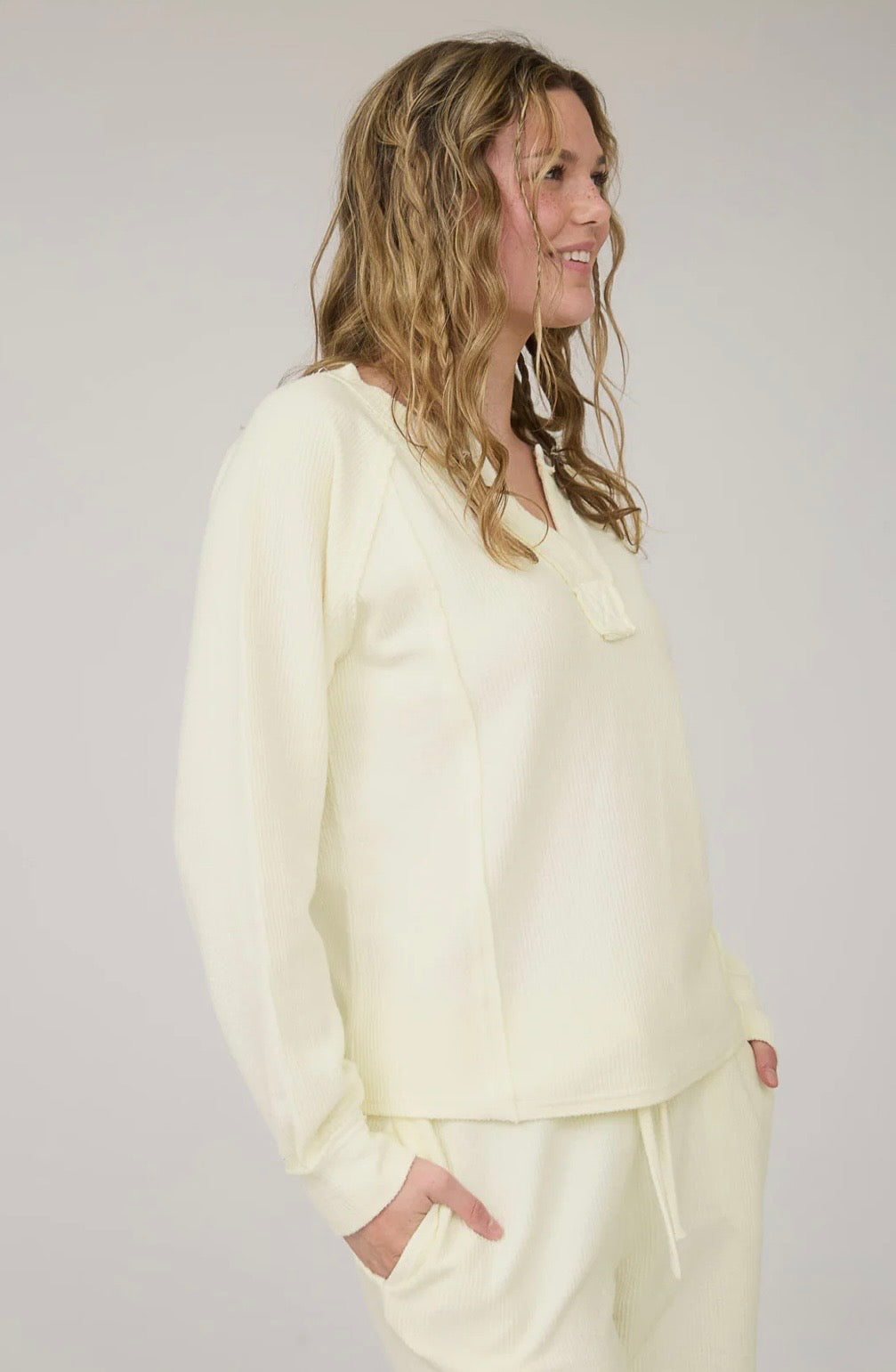 J5SX1001 ACID WASHED RIBBED PATTERN TONES LOUNGE SET