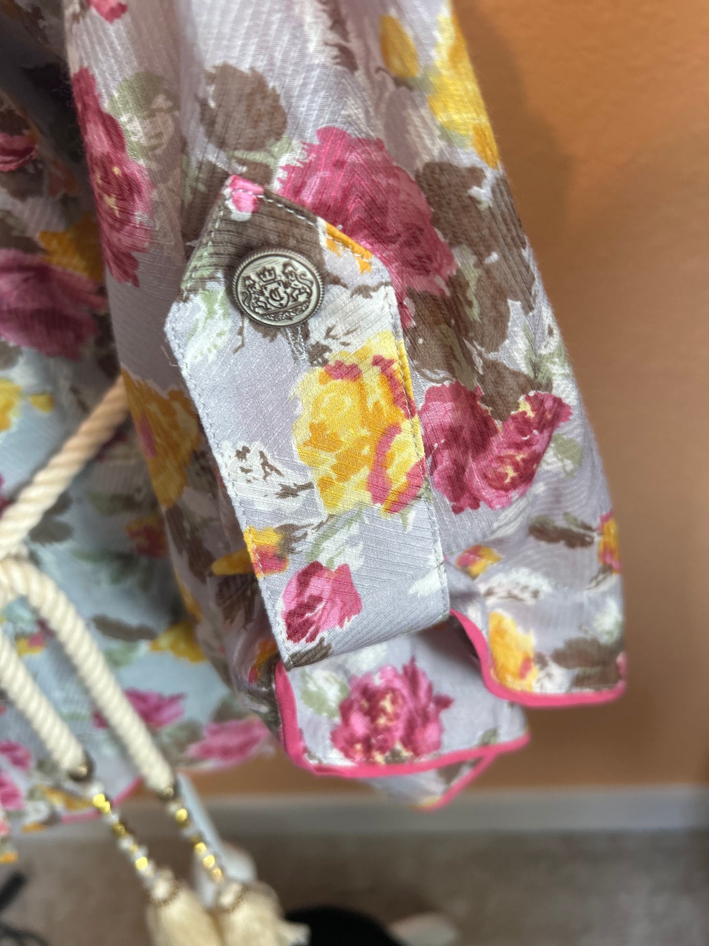 Aratta Pink and Yellow Floral Shirt
