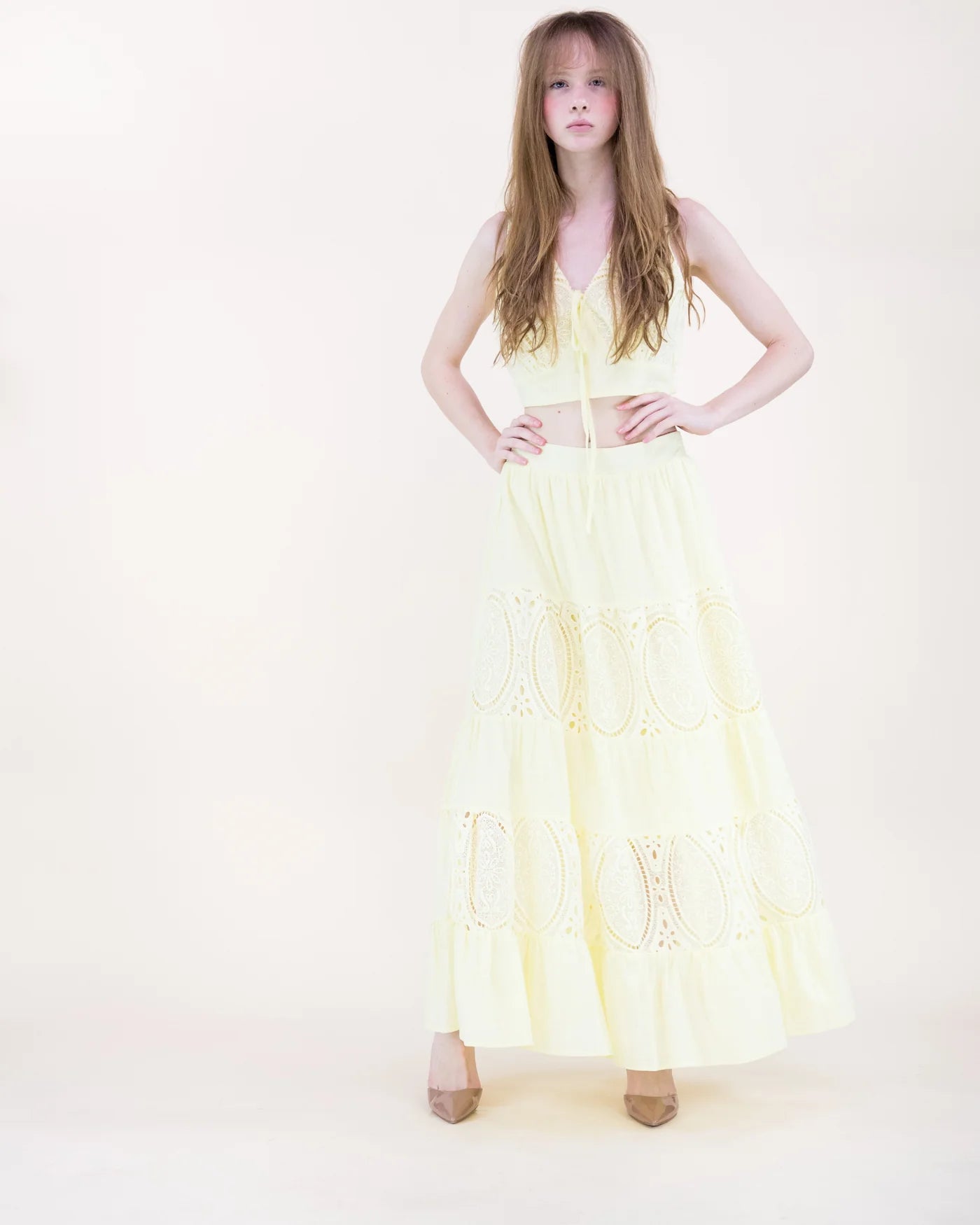 LW04272 Garden Flora Lace Tiered Skirt