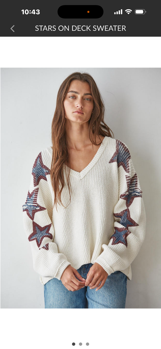 W2530 Stars on Deck Sweater