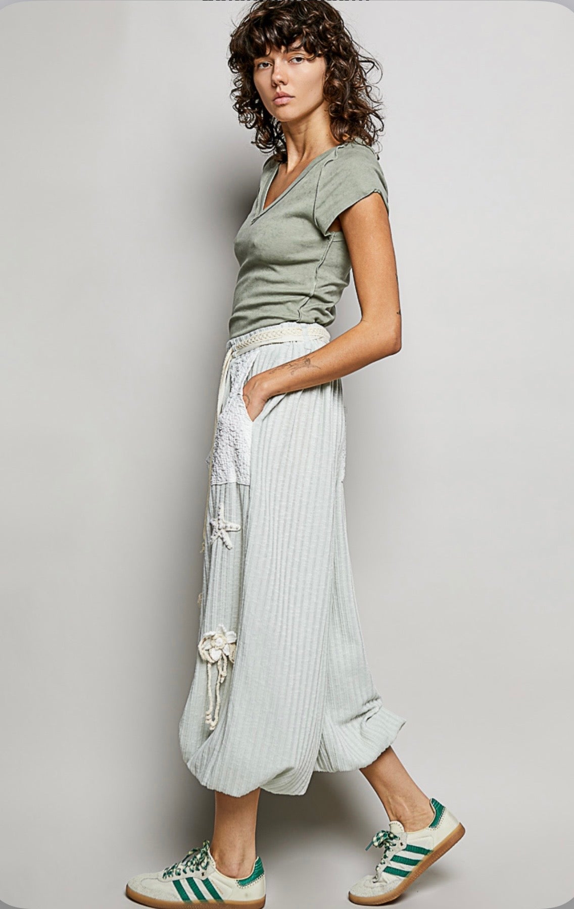 YKP260M Mint Ribbed Joggers