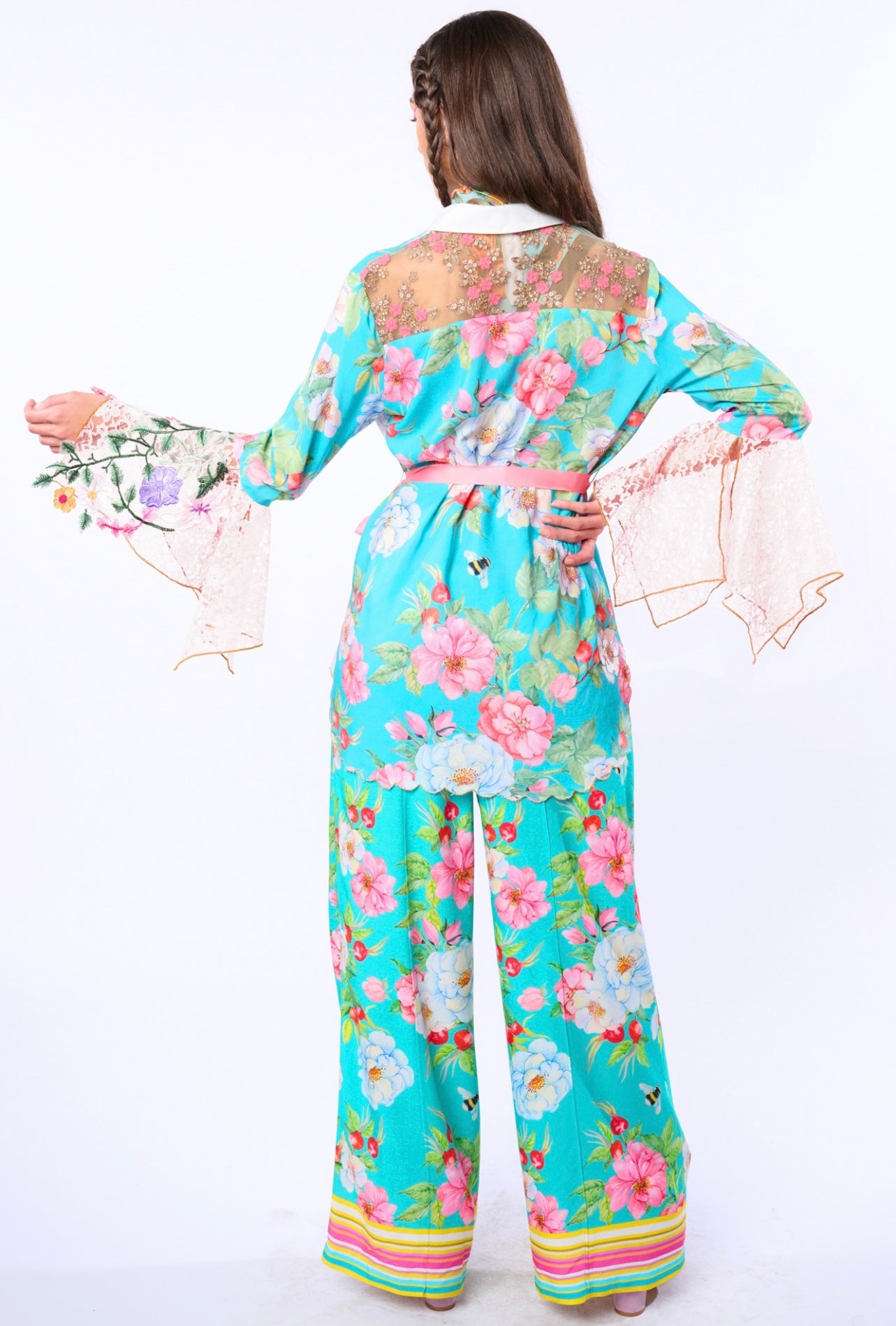 Aratta-LA Ville Rose Shirt-Aqua