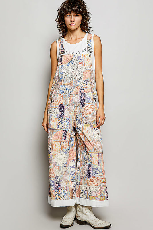 WY082 POL Floral Multi Overalls