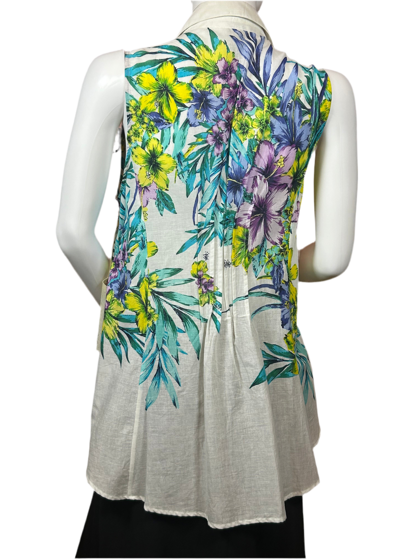 ARATTA Sleeveless Hibiscus Floral shirt