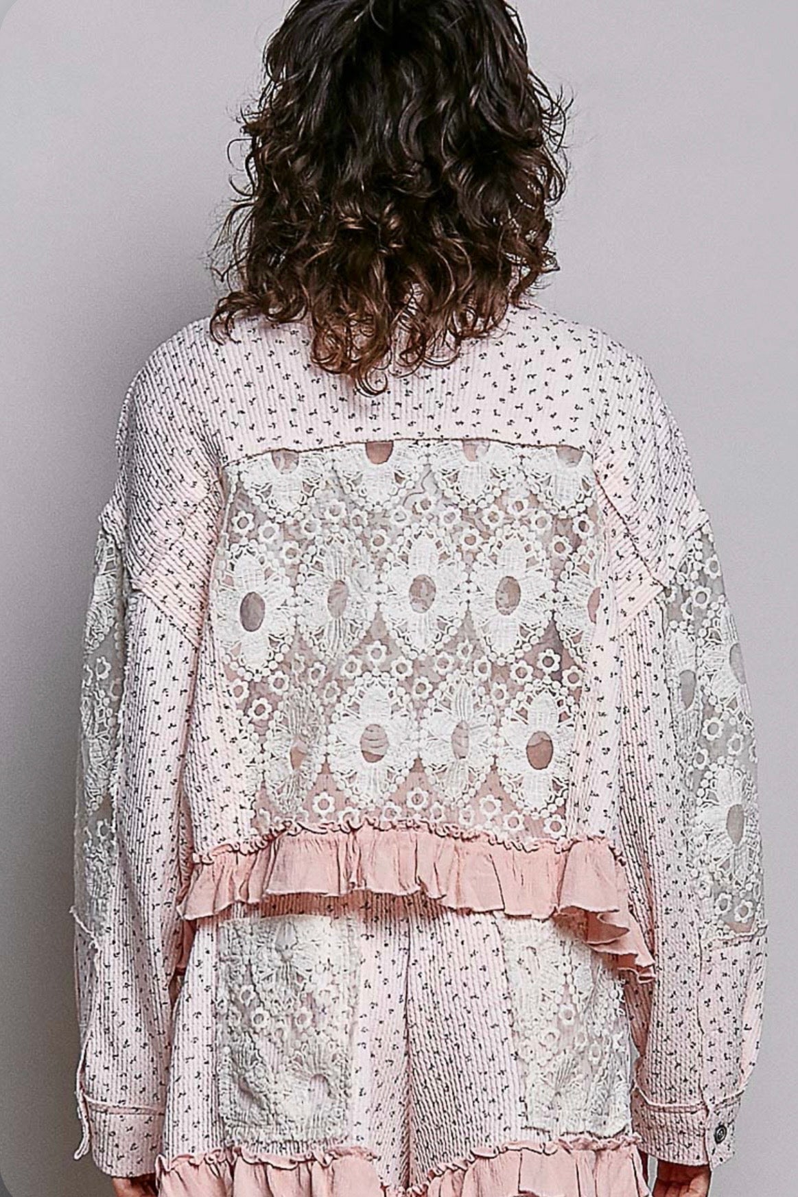 UKT743 Pink Floral Jacket