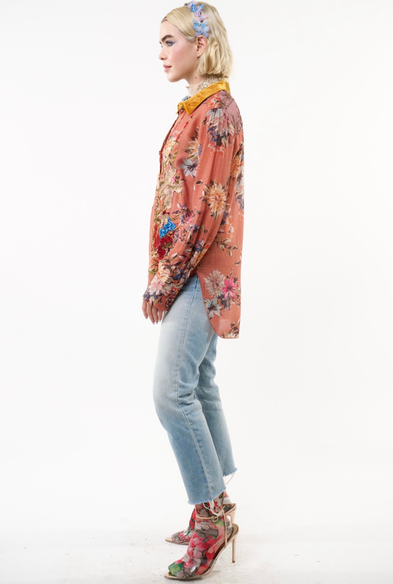Aratta-Gardenia Embroidered Shirt