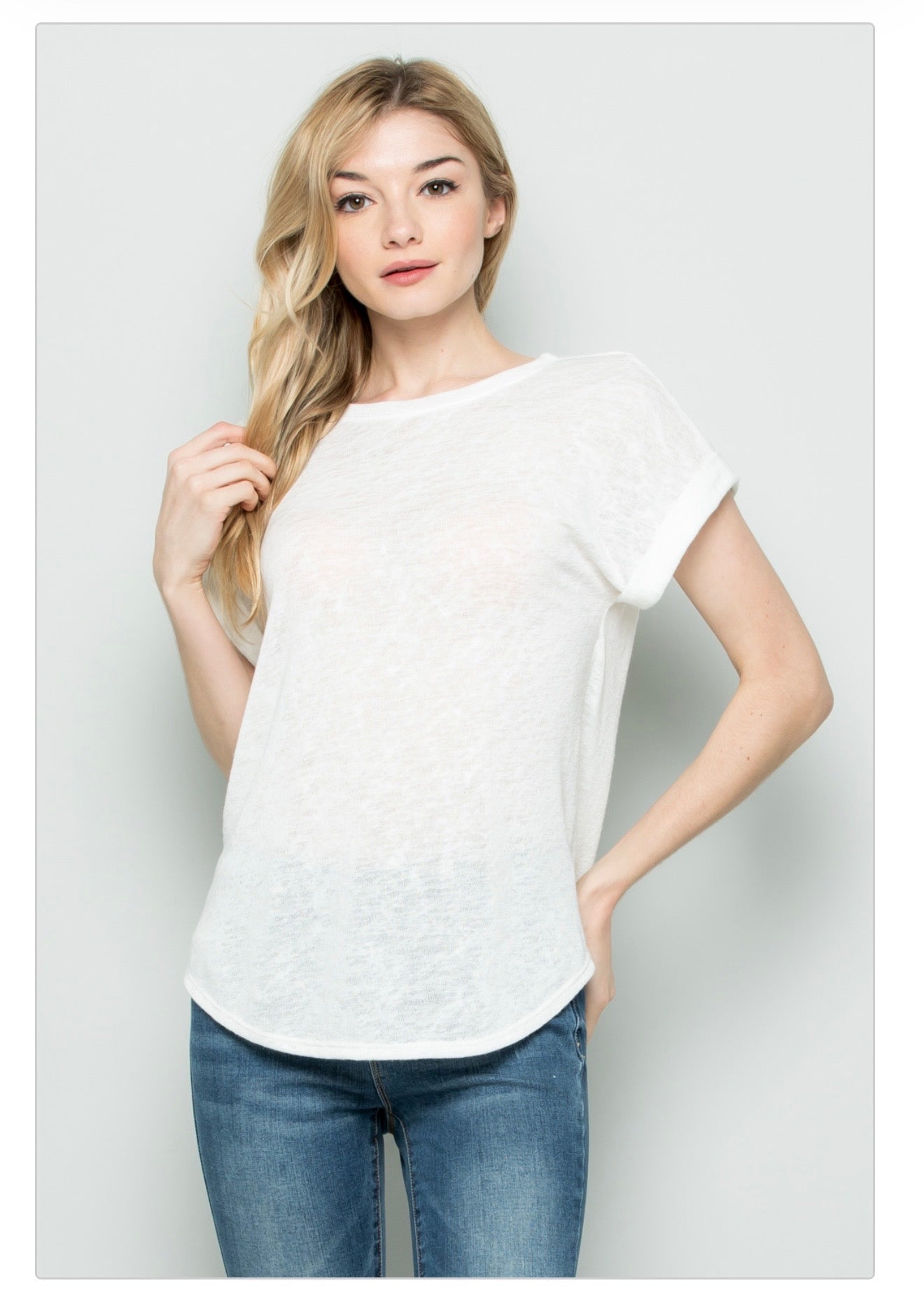 WMT2574 HACCI Slub Cuff SLV Round Neck Tee (Image coming soon)