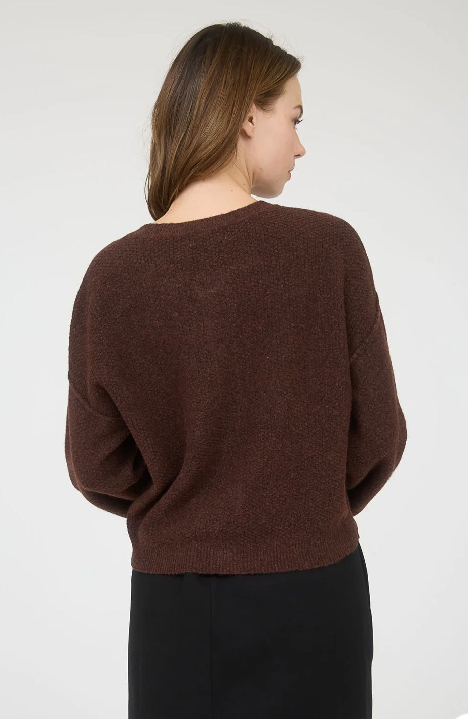 TW1982 RIBBED TRIM BUTTON DOWN LONG SLEEVE KNIT CARDIGAN