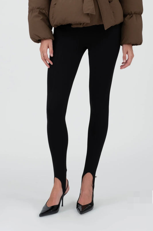 TWS1089 HIGH WAISTED STIRRUP PANTS-Black