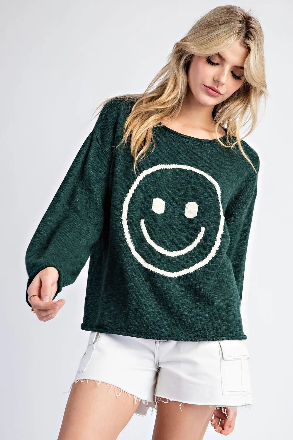 G10083 Smiley Face Long Sleeve Sweater