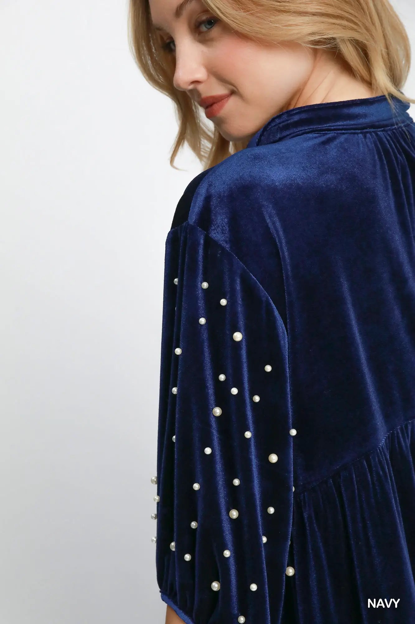 K8979 Velvet Tiered Tunic Dress