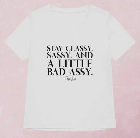 CSBWhite ‘…Classy/Sassy/Bad Assy’ V-Neck T-Shirt