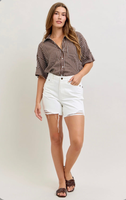 15036REG High Waist Rigid Magic Dad Short