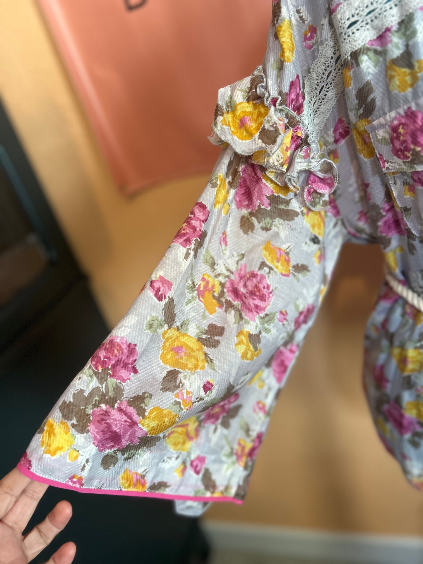 Aratta Pink and Yellow Floral Shirt