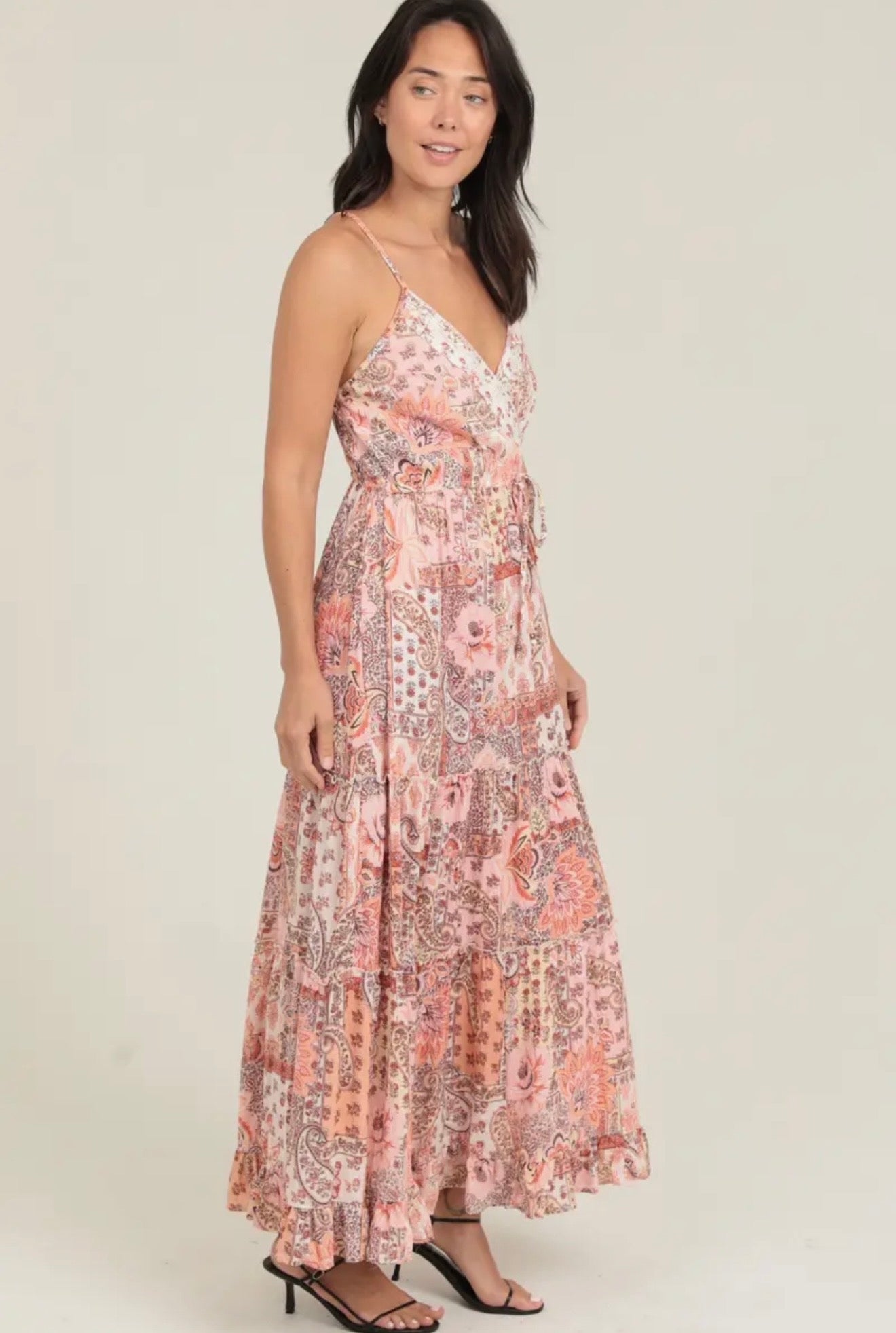 N4419 Knot Front Dress with Ruffle Hem