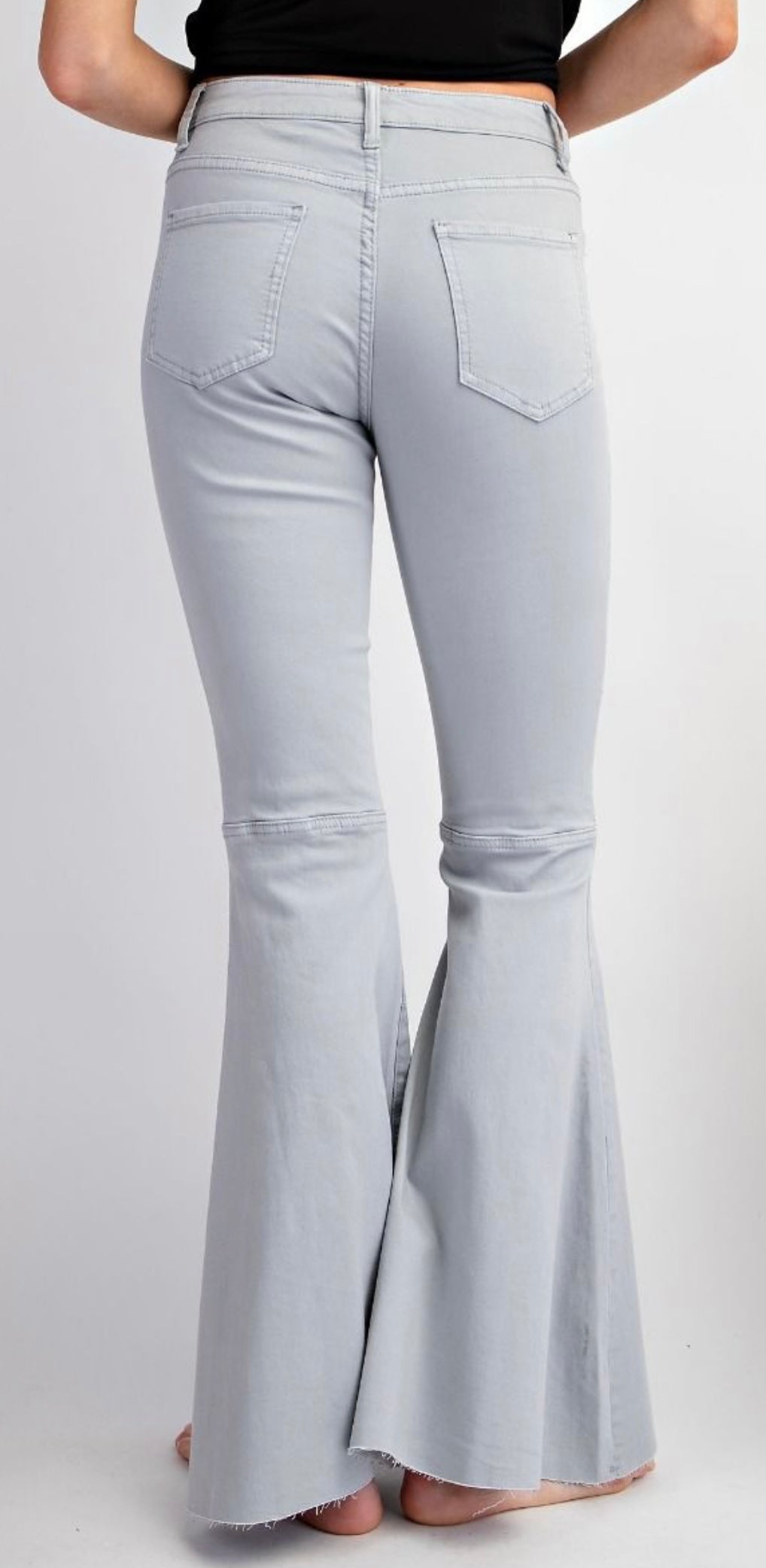 EB40957 Twill Button Up Flare leg