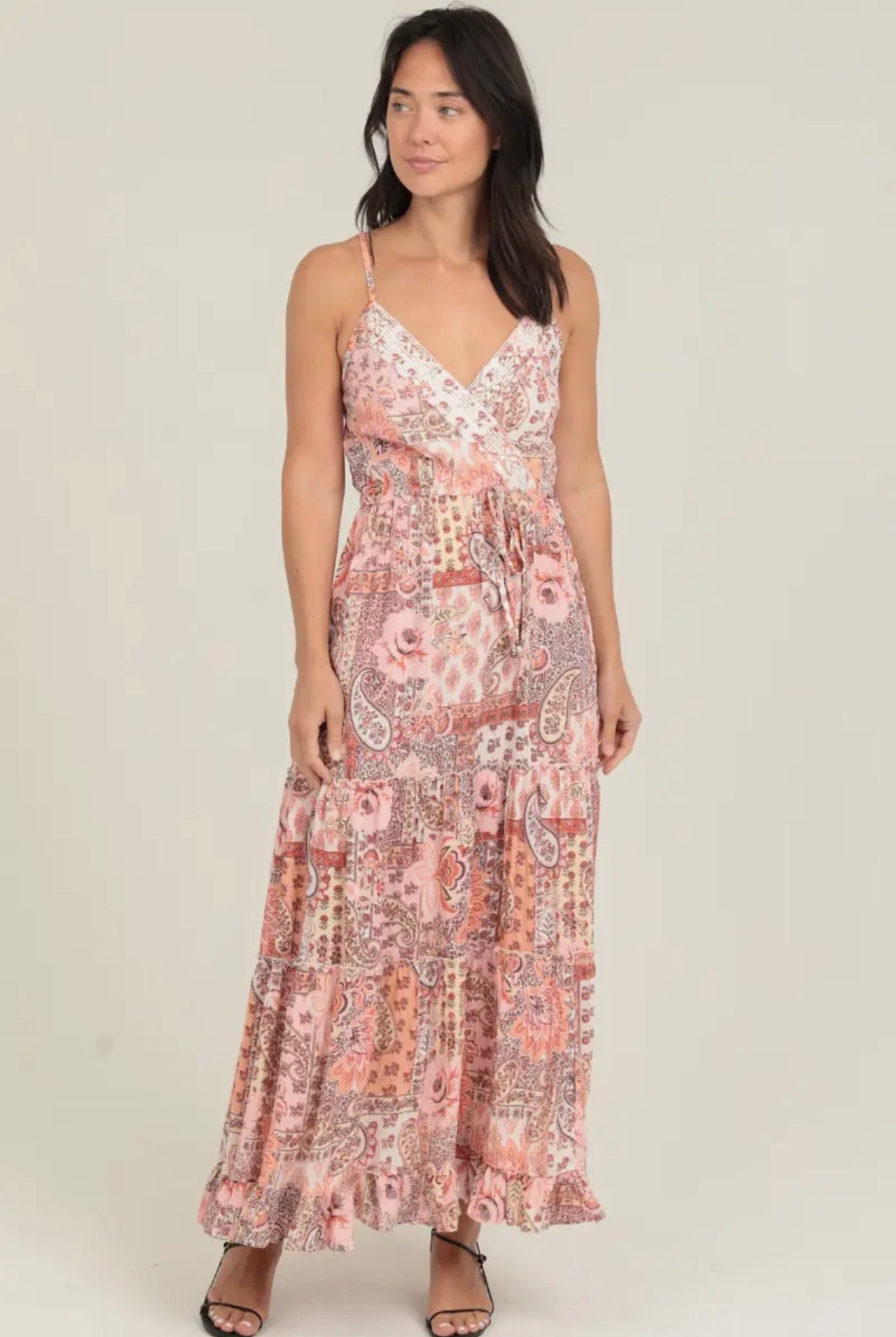 N4419 Knot Front Dress with Ruffle Hem