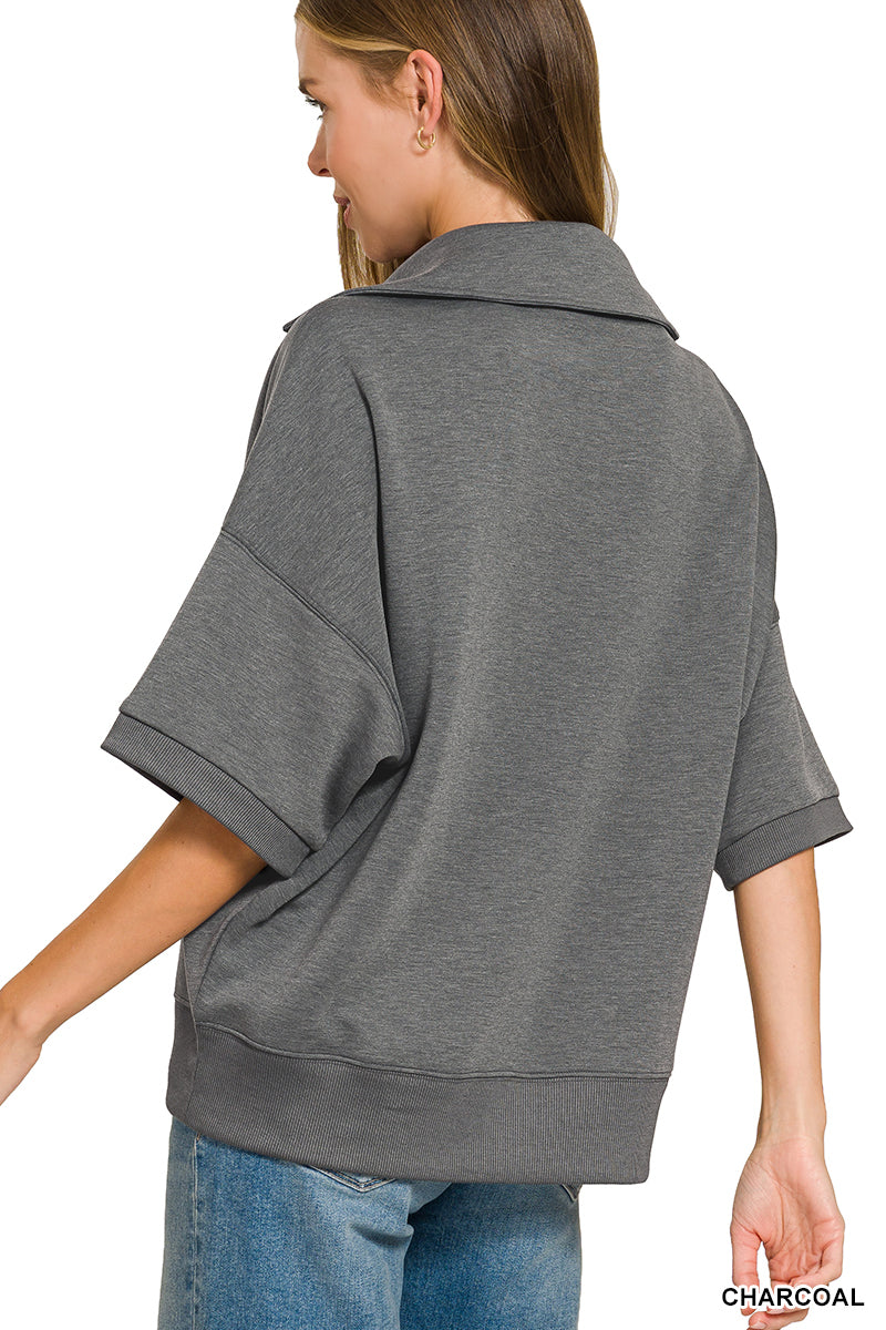 #ROTP-4147Y
SCUBA COLLARED SHORT SLEEVE PULLOVER & CENTER SEAM PANTS SET