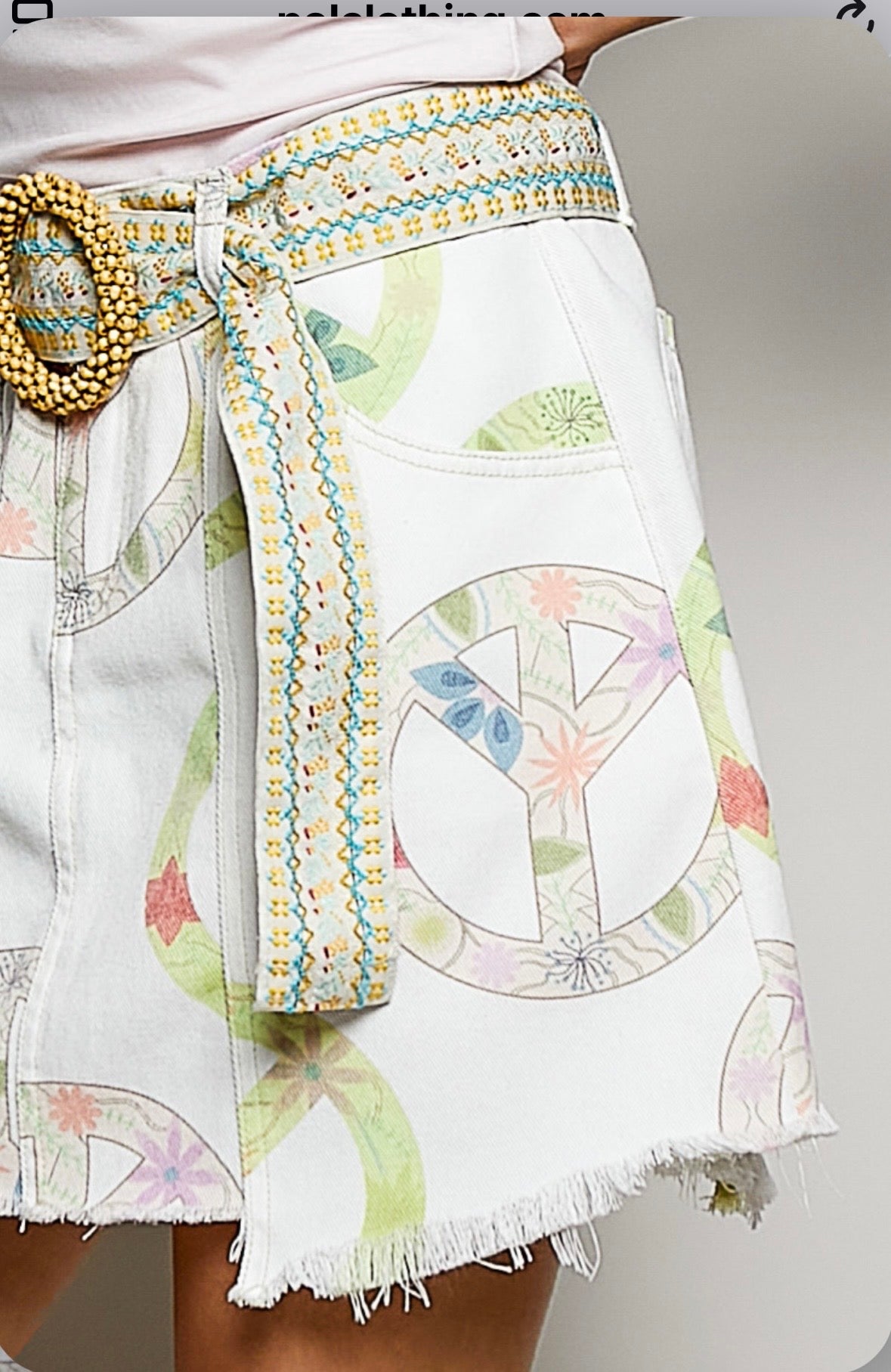 SMS156 Peace A-line Mini Skirt