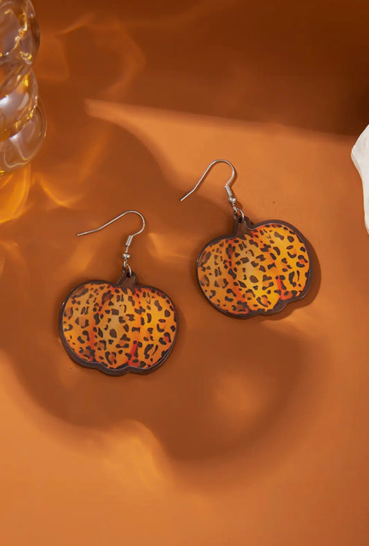 Leopard Pumpkin Open Hook Earrings