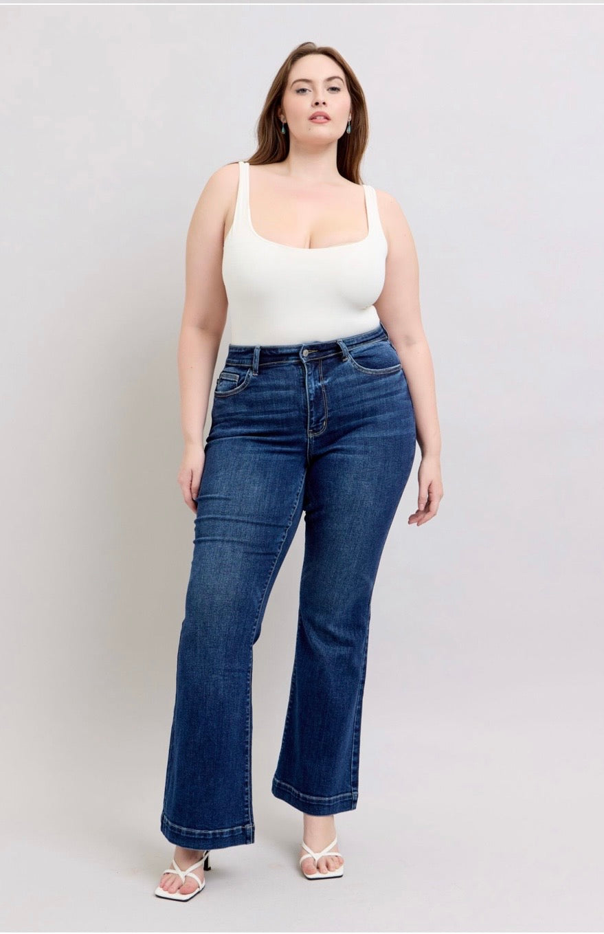 82637PL High Waisted Trouser Flare-Plus Size