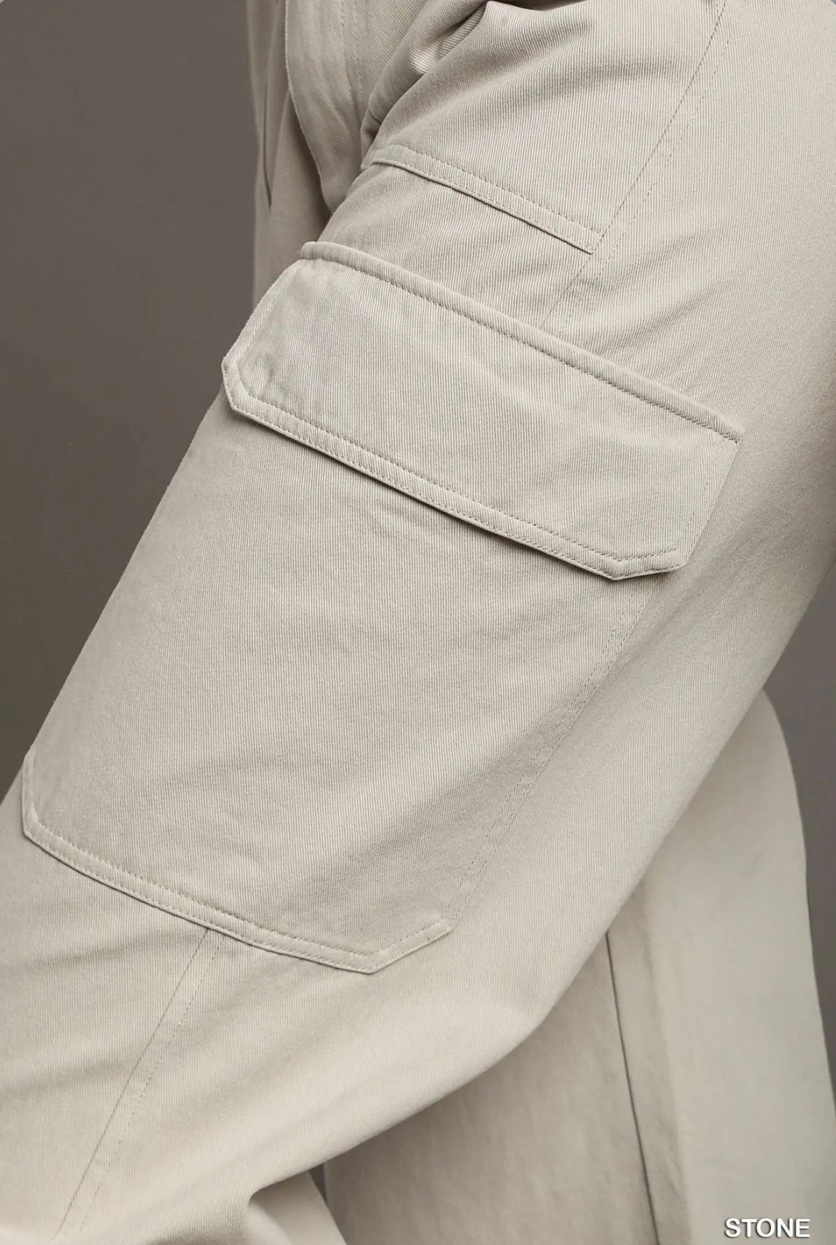 K7708 Solid Stone Washed Straight Cargo Pants