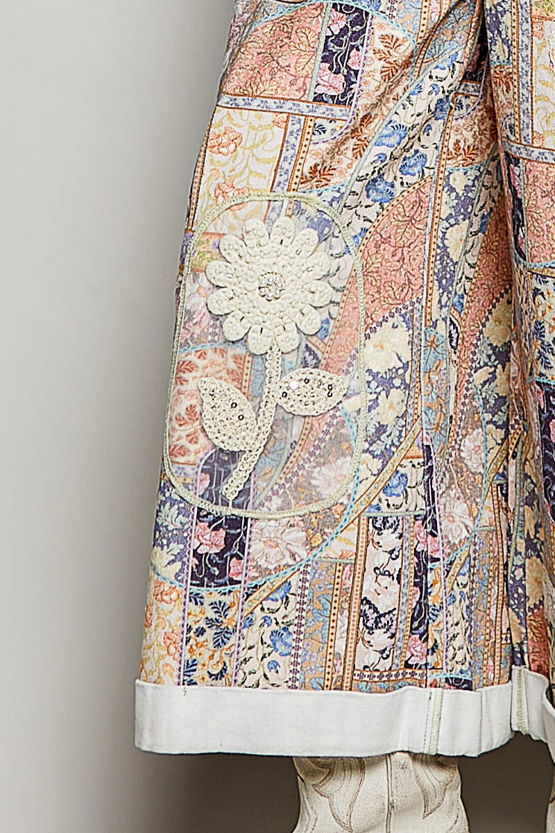 WY082 POL Floral Multi Overalls