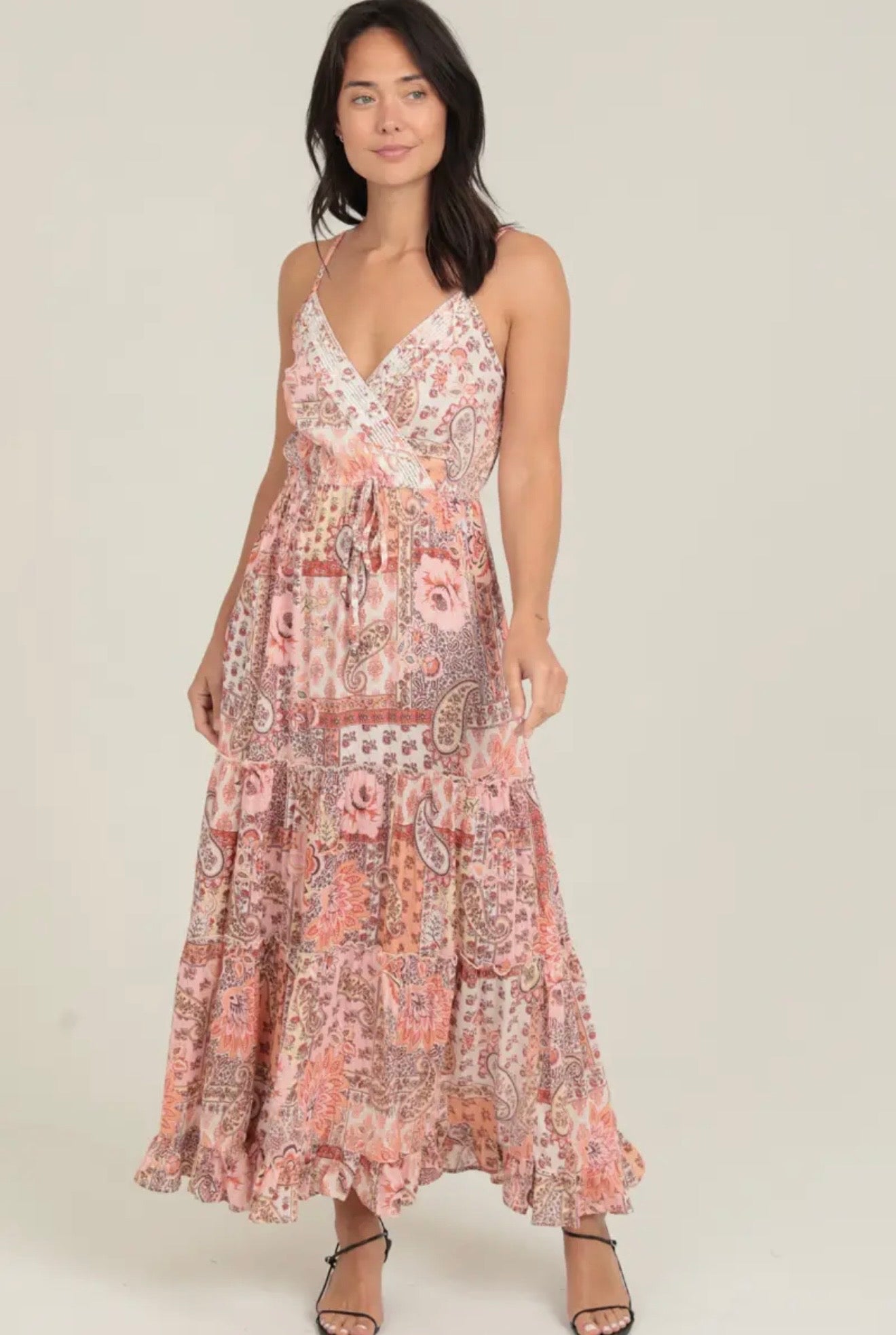 N4419 Knot Front Dress with Ruffle Hem