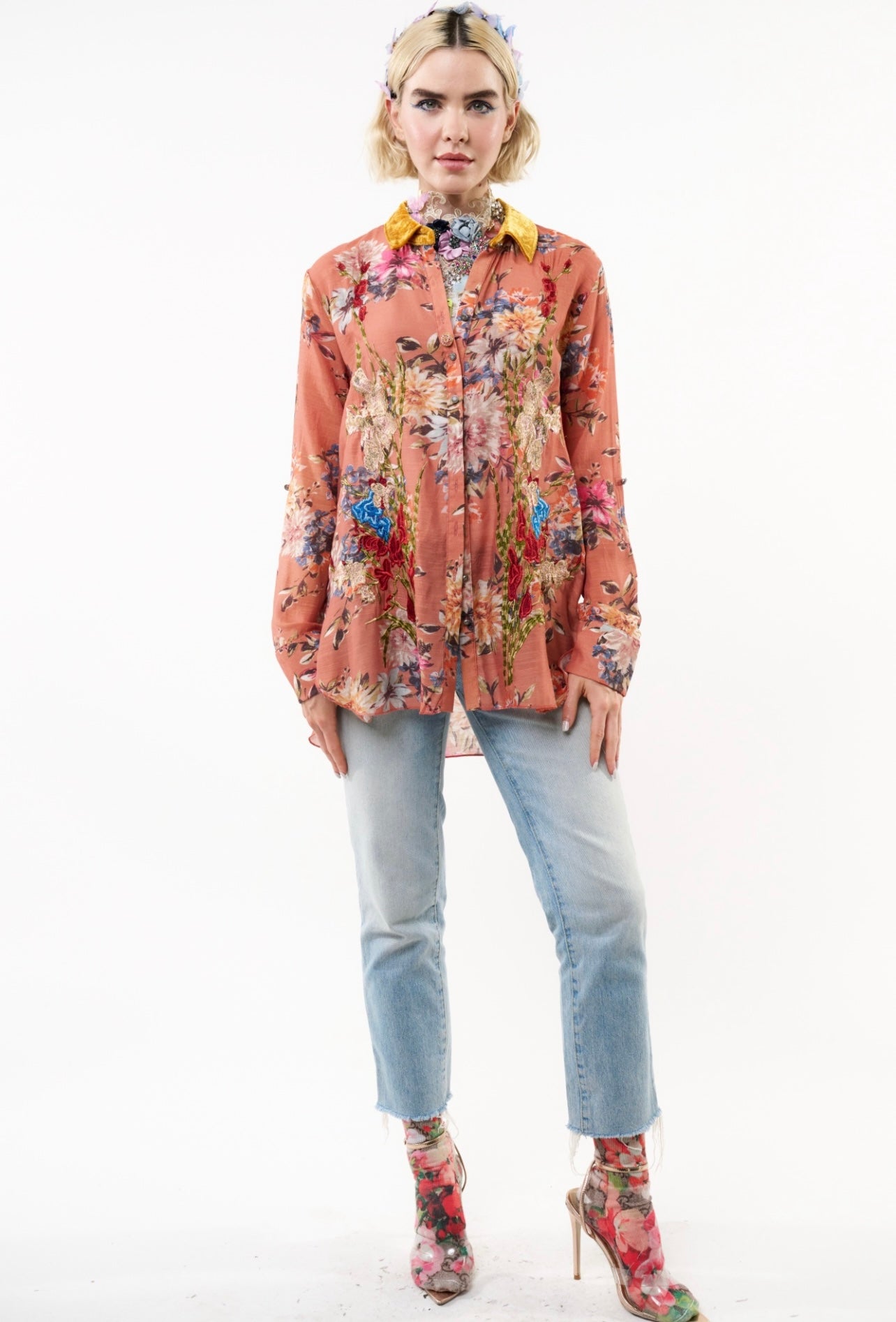 Aratta-Gardenia Embroidered Shirt