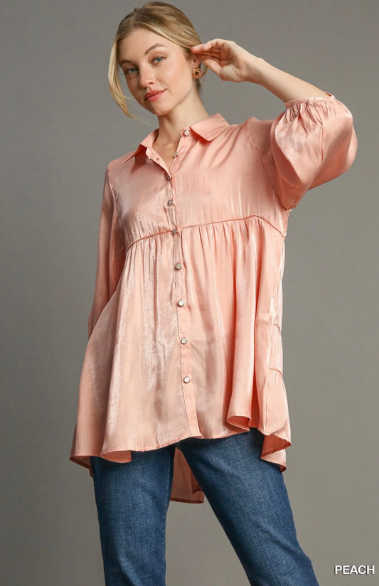 A0345 Button Down Tunic Top