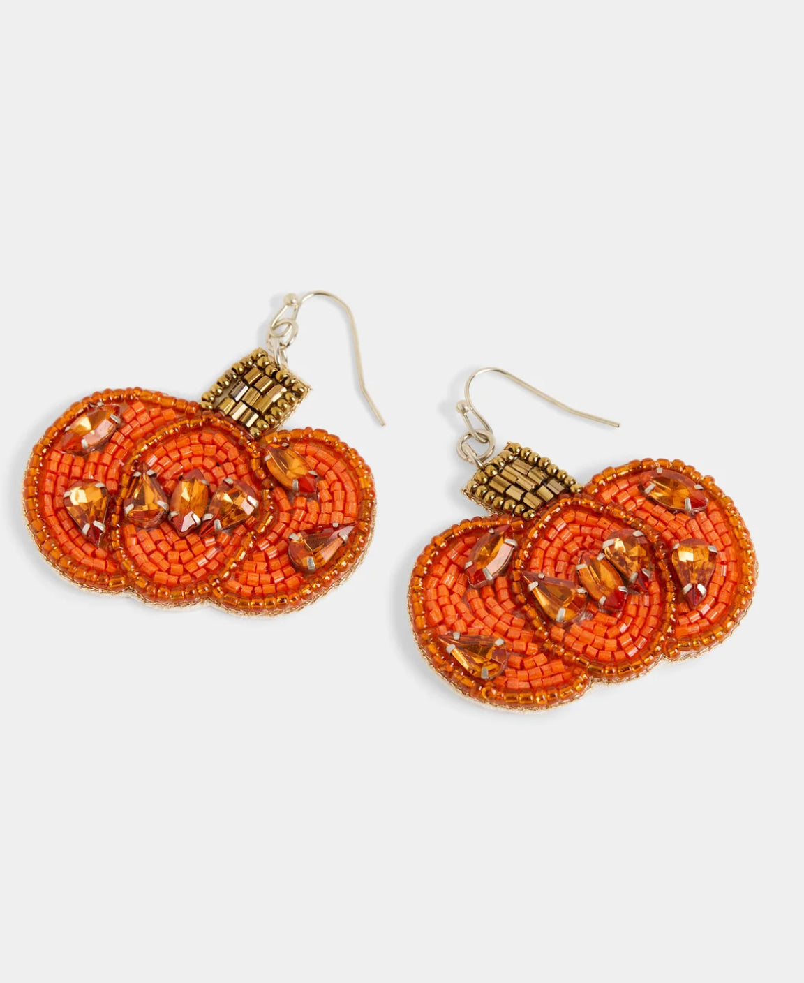2535367A Beaded Jewel Pumpkin Earring