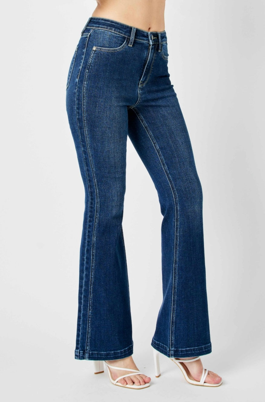 82538REG JUDY BLUE Kelly High Rise Angled Side Seam Flare Jeans