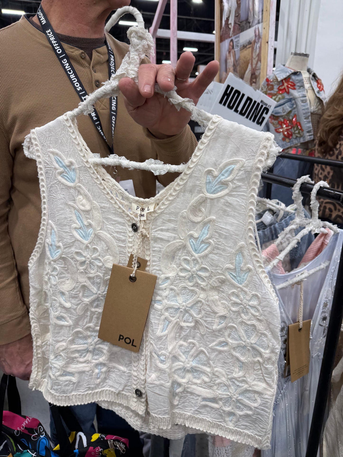 SMC217 Crochet V-Neck Vest Top