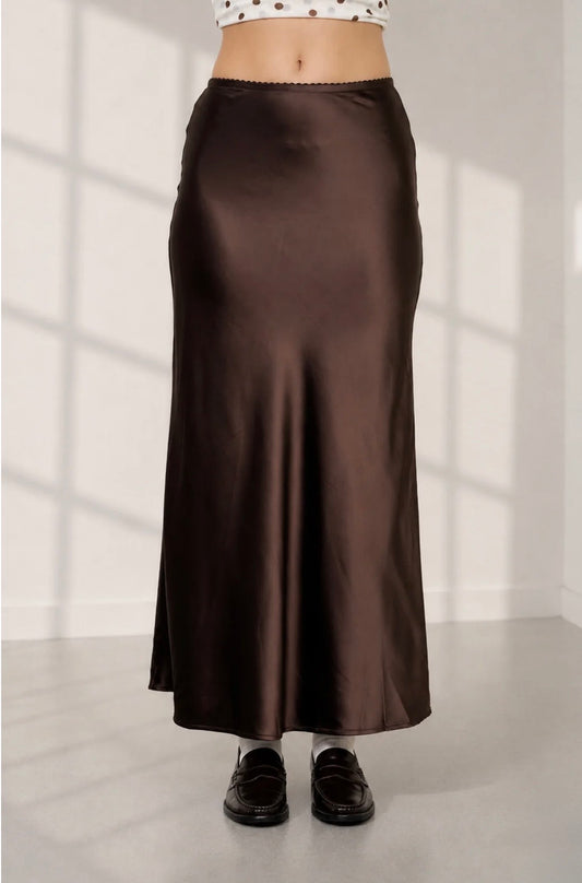 TW1491 SATIN SLIP MIDI SKIRT