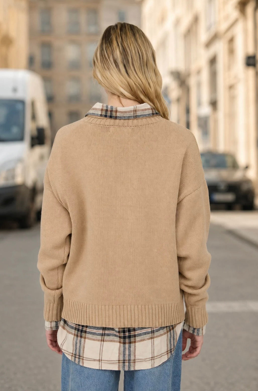 J6FT1016 TEDDY BEAR CREW NECK INTARSIA KNIT SWEATER