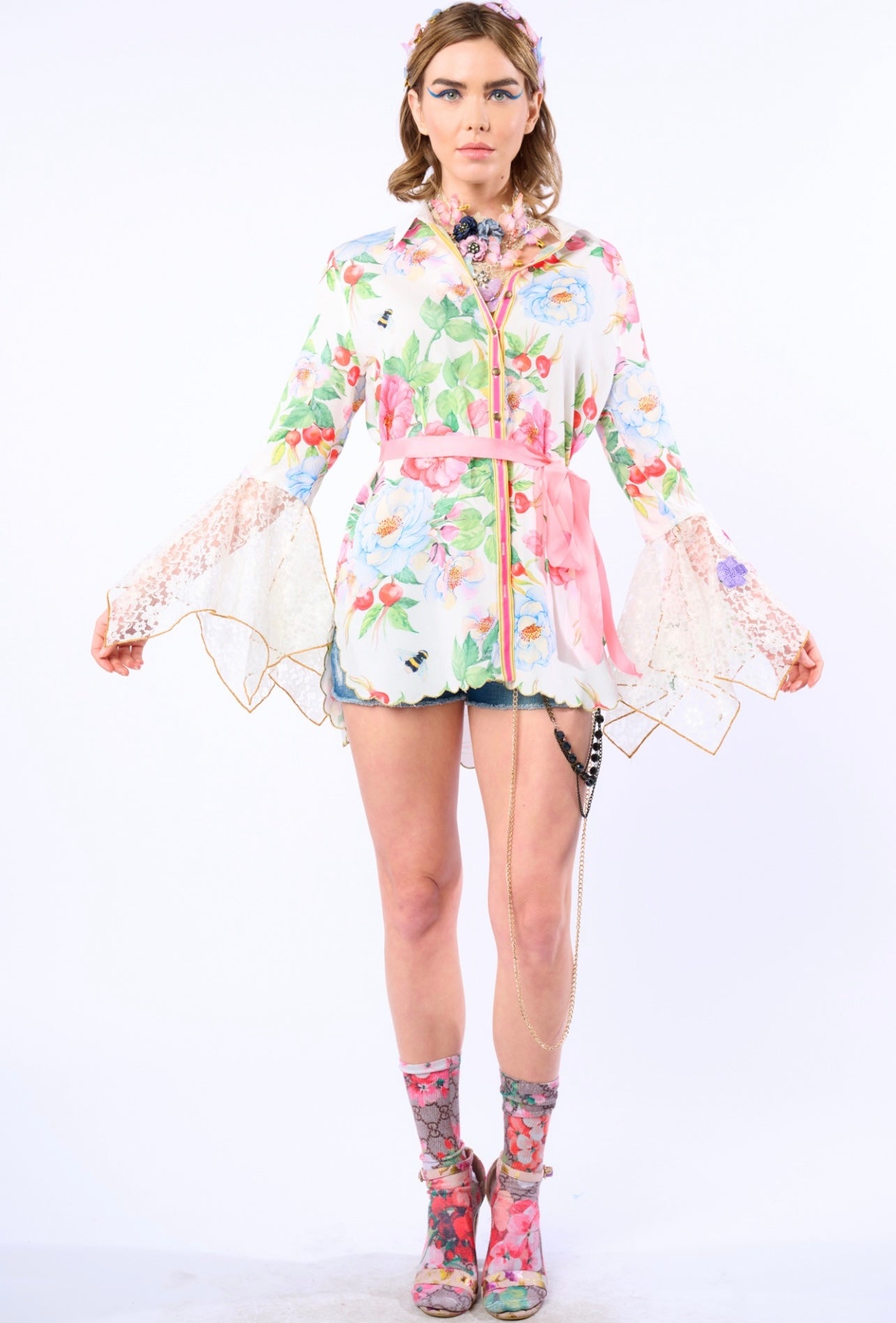 Aratta-LA Ville Rose Shirt-White