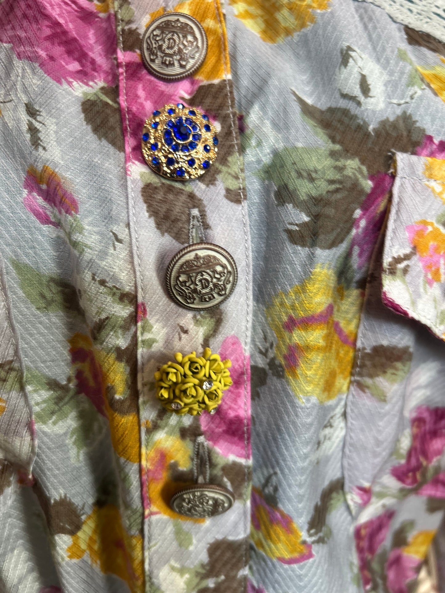 Aratta Pink and Yellow Floral Shirt