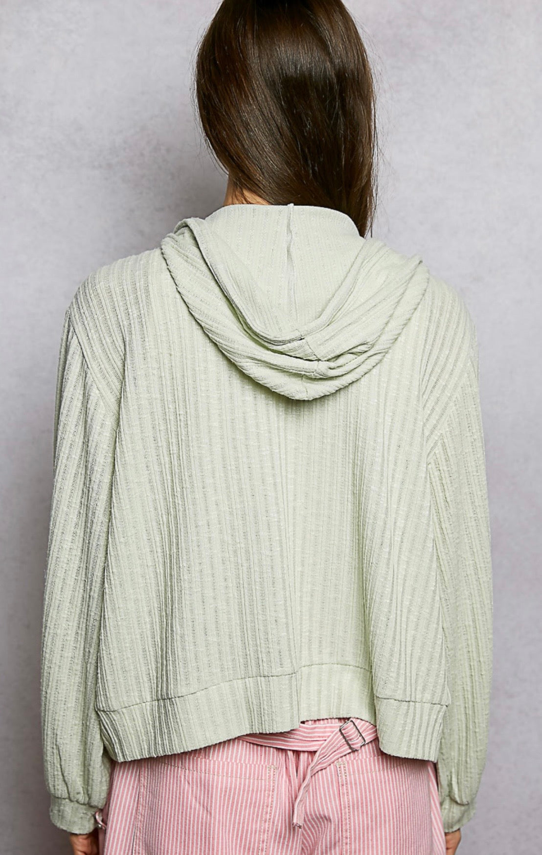 YKT1735M Mint Hooded Zip Up Jacket