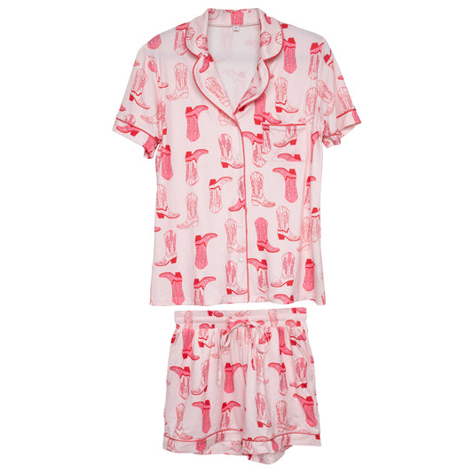 Light Pink Western Boots All Over PJs